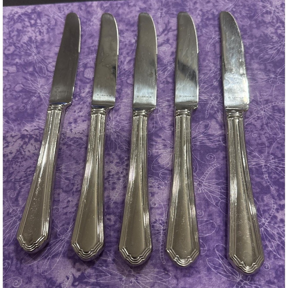 Lenox Archway Hollow Dinner Knives Knife 18/10 Stainless Steel Flatware Set Of 5